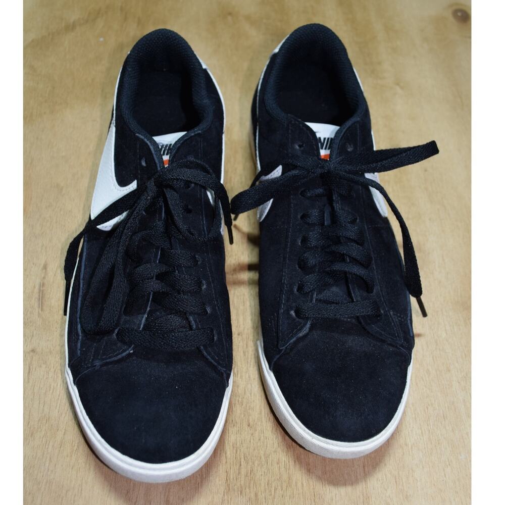 Nike SB Check Solar Black Suede Sneakers White Swoosh Women’s 8.5 Skate Shoes